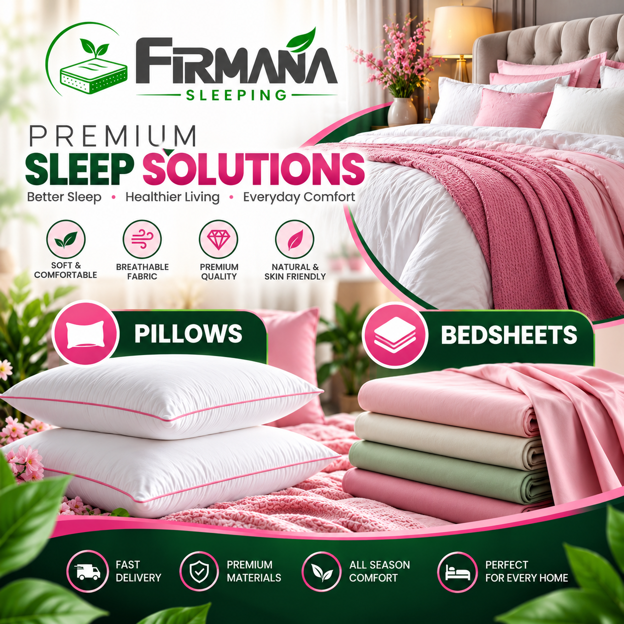 FIRMANA Premium Sleep Solutions Bedding Ad